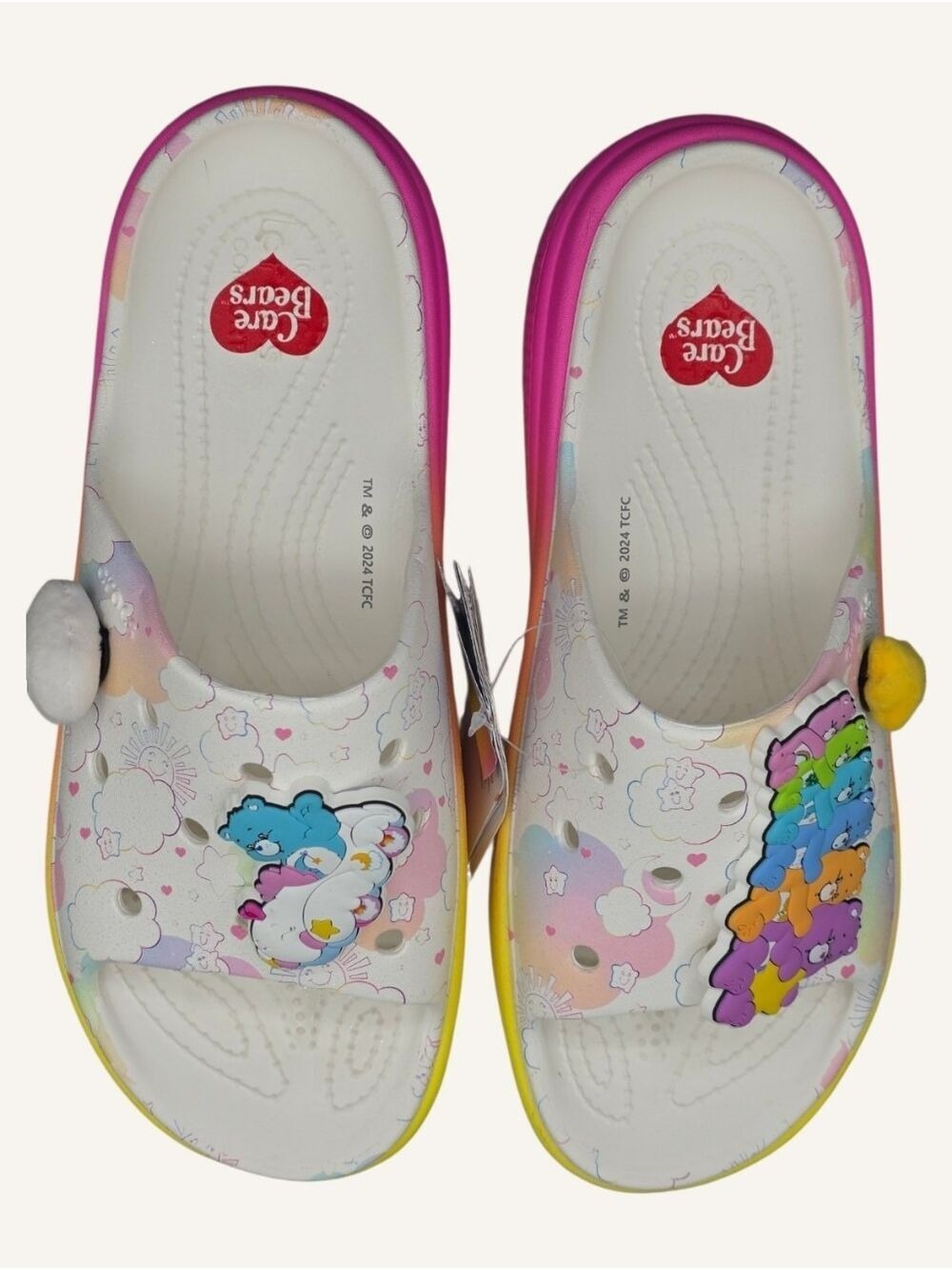 Crocs x Care Bears Stomp Platform Slides W10 Rainbow Y2K NWT - Picture 11 of 11